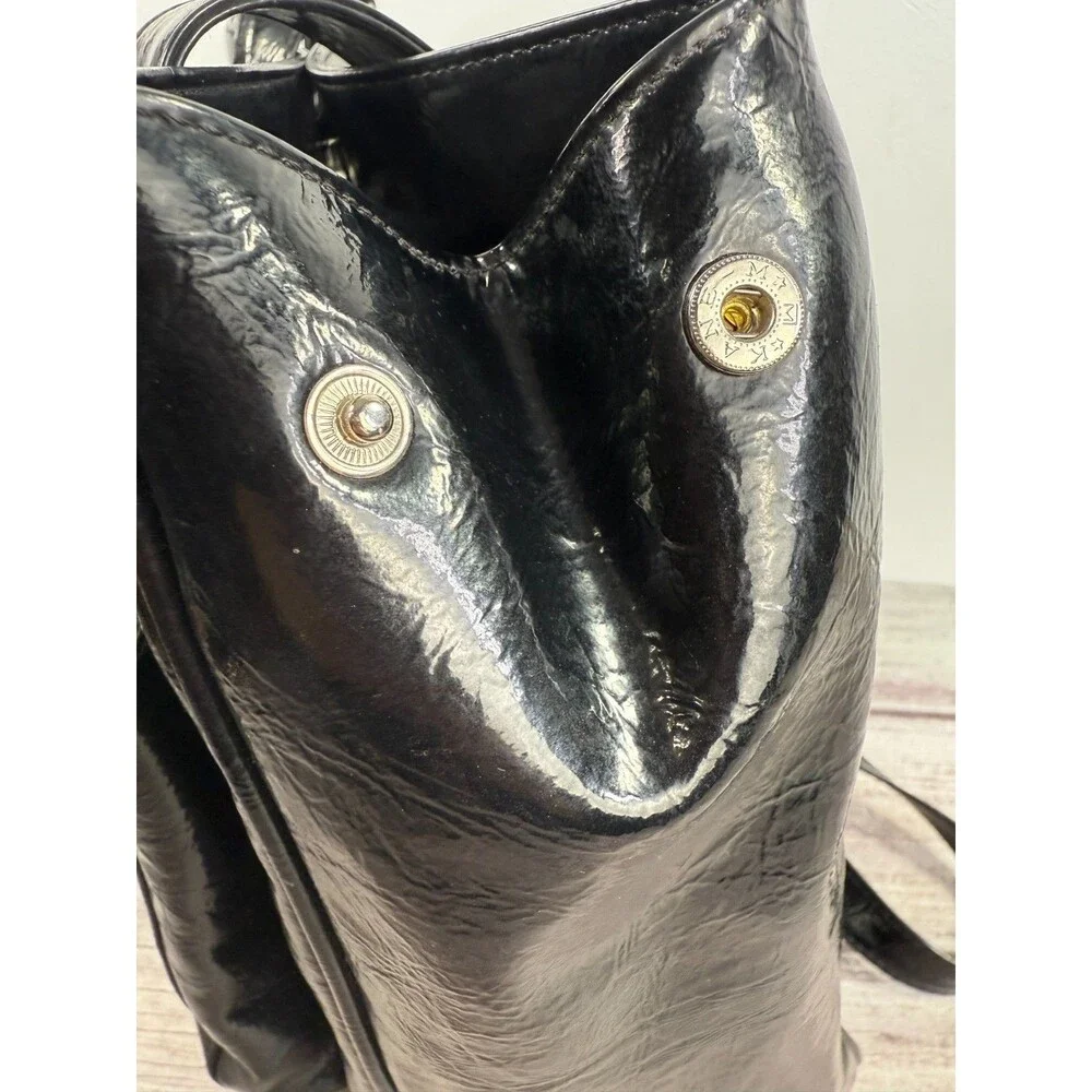 Vintage Black Leather Franchi‎ Handbag Shoulder bag